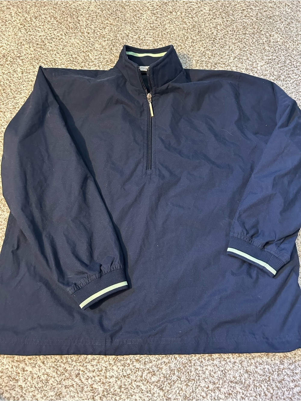 Ashworth Men's Navy Half-Zip Pullover with Contrast Trim